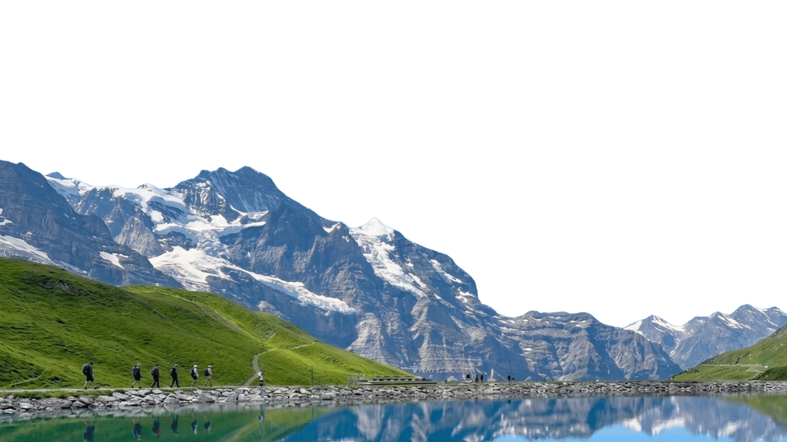 Swiss Mountains and Lake Reflection